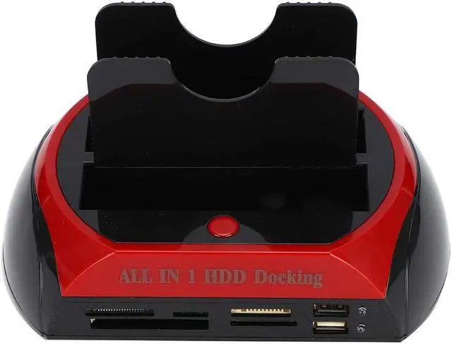 Main image of Hard Drive Enclosure, 2.5"/3.5" Dual SATA IDE HDD Docking Station Hard Disk Drive Card Reader Dock