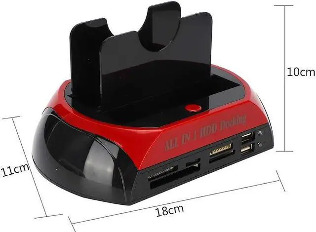 Alt view image 4 of 7 - 2.5/3.5 inch Dual SATA IDE HDD Types, One Key Backup, Support 480Mbs Transmission Speed Docking Station Hard Disk Drive Dock, USB 2.0 Hub