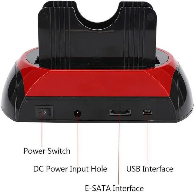 Alt view image 5 of 7 - Dual SATA IDE HDD Docking Station, 2.5 3.5 HDD Docking Station Enclosure, with Card Reader and USB 2.0 Hub, for Windows, MAC, Linux