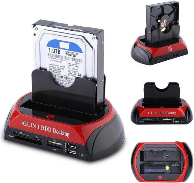 Alt view image 6 of 7 - Fosa 2.5"/3.5" Dual SATA IDE HDD Docking Station Hard Disk Drive Dock USB 2.0 Hub US Plug