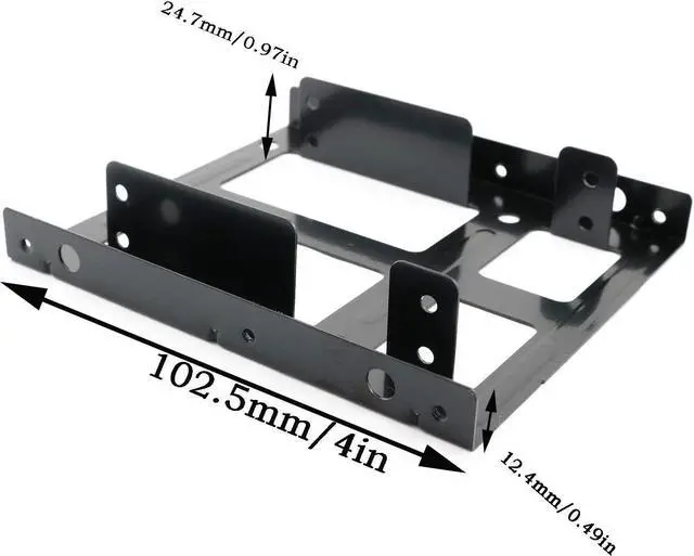 Alt view image 4 of 5 - 2PCS 2.5 inch to 3.5 inch HDD and SSD Dual Converter Bracket Converts 2.5inch Notebook Hard Drive to 3.5inch Desktop Hard Drive Bay Mounting Bracket Adapter