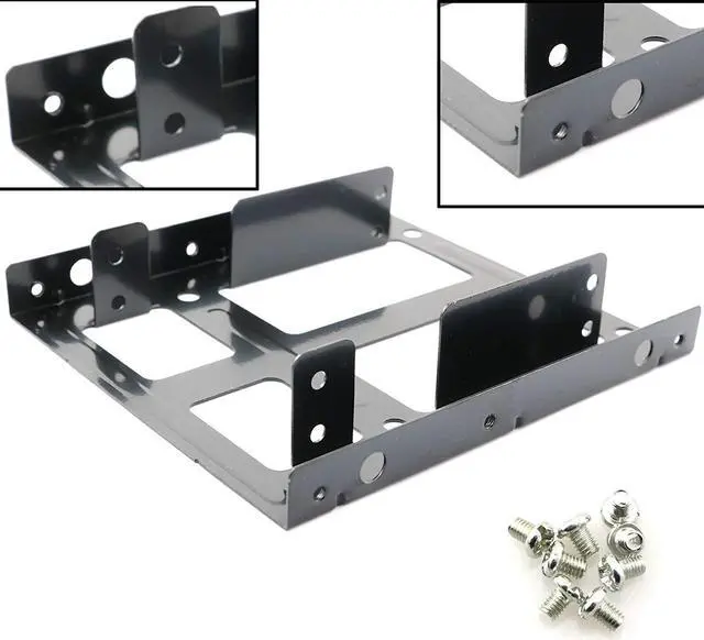 Alt view image 2 of 5 - 2PCS 2.5 inch to 3.5 inch HDD and SSD Dual Converter Bracket Converts 2.5inch Notebook Hard Drive to 3.5inch Desktop Hard Drive Bay Mounting Bracket Adapter