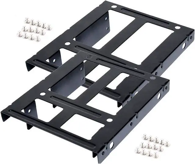 Main image of 2PCS 2.5 inch to 3.5 inch HDD and SSD Dual Converter Bracket Converts 2.5inch Notebook Hard Drive to 3.5inch Desktop Hard Drive Bay Mounting Bracket Adapter