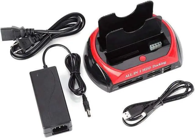 Alt view image 7 of 7 - Fosa 2.5"/3.5" Dual SATA IDE HDD Docking Station Hard Disk Drive Dock USB 2.0 Hub US Plug