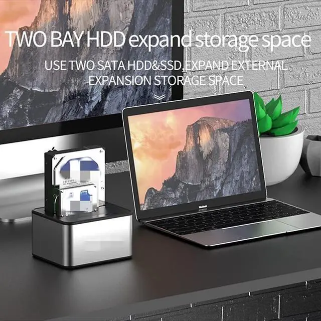 Alt view image 6 of 6 - ZLXDP Aluminum 2.5"/3.5" Compatible 5GBPS HDD SSD External Case Enclosure Hard Drive HDD Docking Station USB 3.0 HDD Box