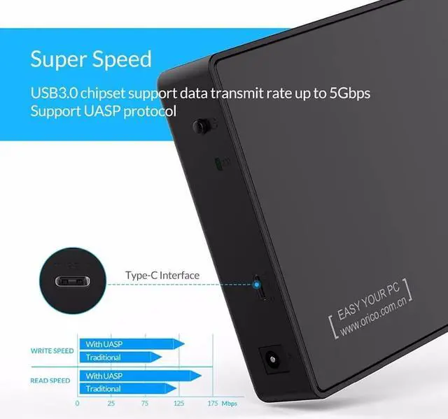 Alt view image 5 of 7 - JFUYJK Hard Drive Enclosure SATA to USB3.0 External Hard Drive Docking Station for 2.5 3.5 Inch HDD SSD Support UASP 18TB Drives