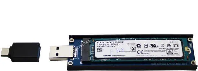Alt view image 3 of 4 - M2 SSD USB,USB 3.0 M.2 SATA 3 SSD Card,NGFF B-M Key External Case with USB 3.1 Type C Connector