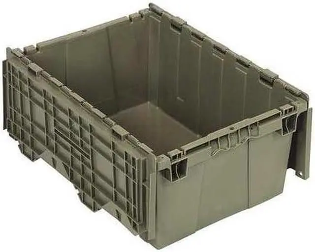 Alt view image 2 of 3 - Attached Lid Container, Gray, 9-5/8"H x 21-1/2"L x 15-1/4"W, 1EA