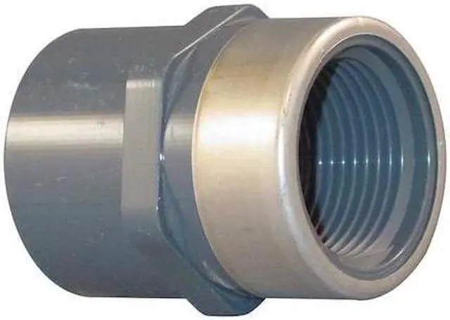 Main image of ZORO SELECT 835-015SR PVC, Stainless Steel Female Adapter, Socket x FNPT, 1-1/2