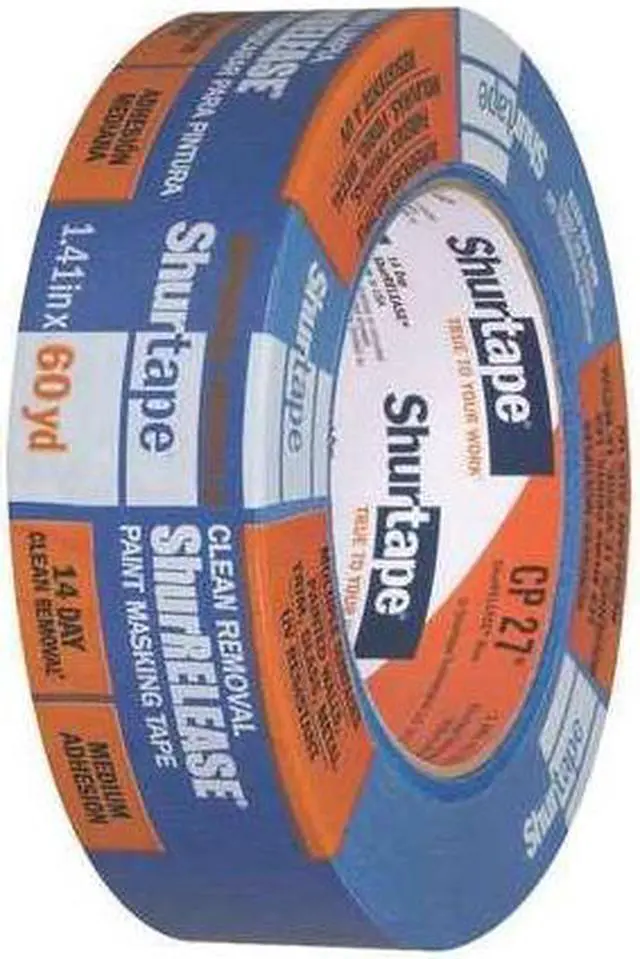Alt view image 5 of 11 - SHURTAPE CP 27 Painter's Tape, 36 mm W x 55 m L, 5.3 mil Thick, Blue, Rubber