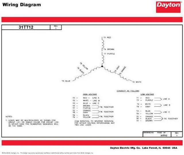 Alt view image 6 of 6 - DAYTON 31TT12 Three-Phase General Purpose Motor, 1 HP, 56 Frame, 230/460V AC