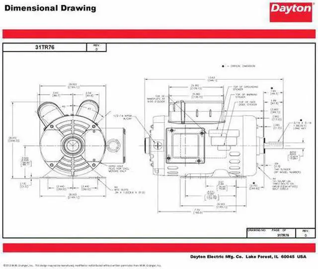 Alt view image 5 of 6 - DAYTON 119169.00 Capacitor-Start/Run General Purpose Motor, 1 1/2 hp HP,