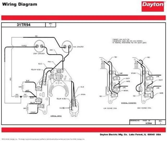 Alt view image 6 of 6 - DAYTON 31TR94 Capacitor-Start/Run General Purpose Motor, 1 hp HP, 115/208-230V