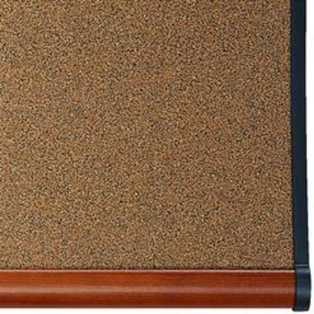 Alt view image 9 of 13 - Prestige Bulletin Board, Brown Graphite-Blend Surface, 48 X 36, Cherry Frame