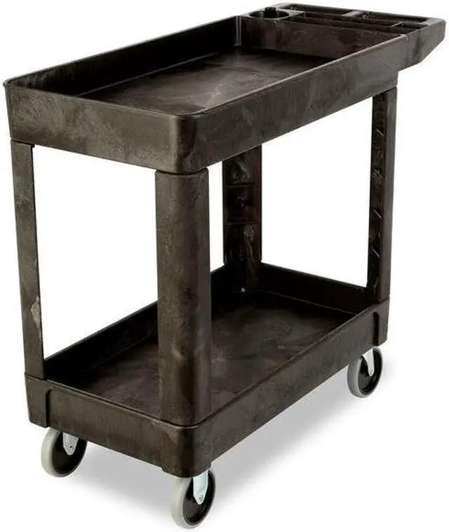 Alt view image 4 of 8 - RUBBERMAID FG450089BLA High Density Structural Foam Utility Cart with Deep