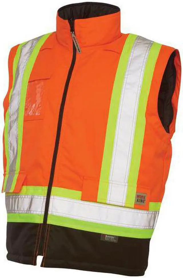Alt view image 5 of 6 - TOUGH DUCK S42611 Men's Hi-Vis 5-in-1 Safety Jacket, 300D Poly Oxford with PU