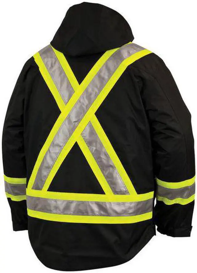 Alt view image 3 of 6 - TOUGH DUCK S42651 Men's Hi-Vis 5-in-1 Safety Jacket, 300D Poly Oxford with PU