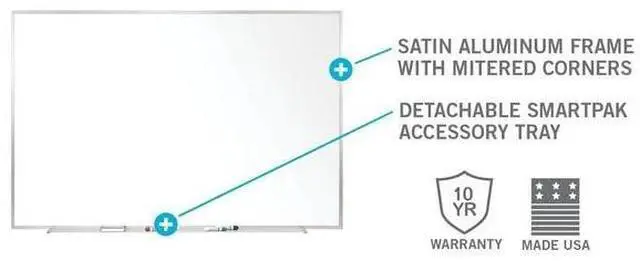 Alt view image 13 of 20 - Ghent Non-Magnetic Whiteboard with Aluminum Frame 18""H x 24""W (M2-18-1)