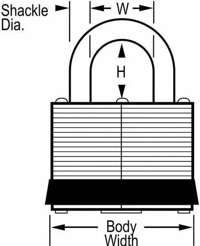 Alt view image 2 of 3 - MASTER LOCK 3KALF Padlock, Keyed Alike, Long Shackle, Rectangular Steel Body,