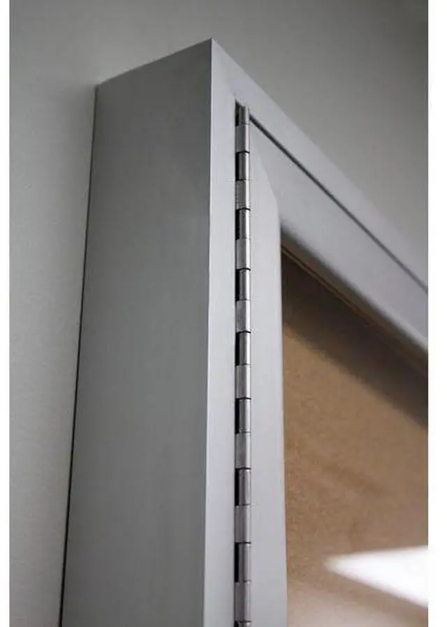 Alt view image 10 of 12 - Ghent PA34896K  3 Door Enclosed Natural Cork Bulletin Board with Satin Frame - 96" x 48" - Tan Surface, Satin Aluminum Frame
