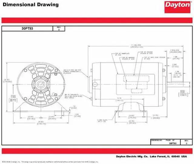 Alt view image 5 of 6 - DAYTON 30PT93 Three-Phase General Purpose Motor, 1 1/2 HP, 230/460V AC Voltage,