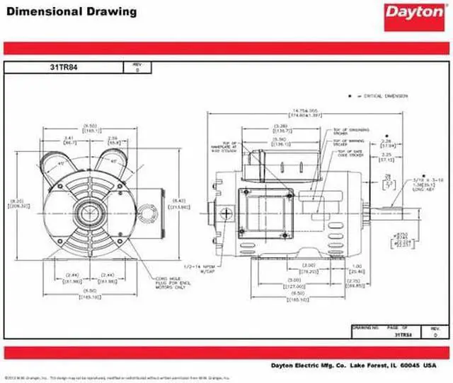 Alt view image 5 of 6 - DAYTON 31TR84 MTR,CS/CR,ODP,2 HP,1725,56HZ,EFF 84.5