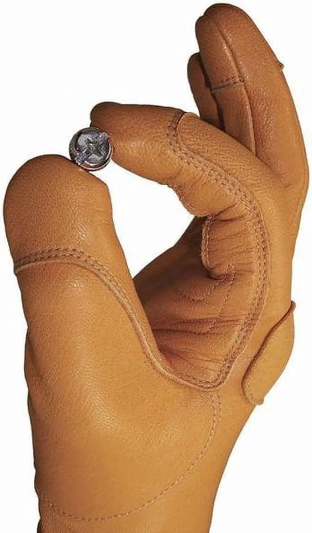 Alt view image 7 of 8 - YOUNGSTOWN GLOVE CO 11-3245-60-L Leather Gloves, Goatskin, Safety Cuff, Wing