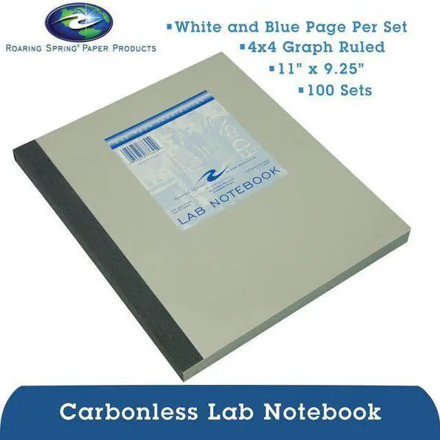 Alt view image 4 of 7 - ROARING SPRING 77644 Lab Notebook,9-1/4 in. x 11 in.,Gray