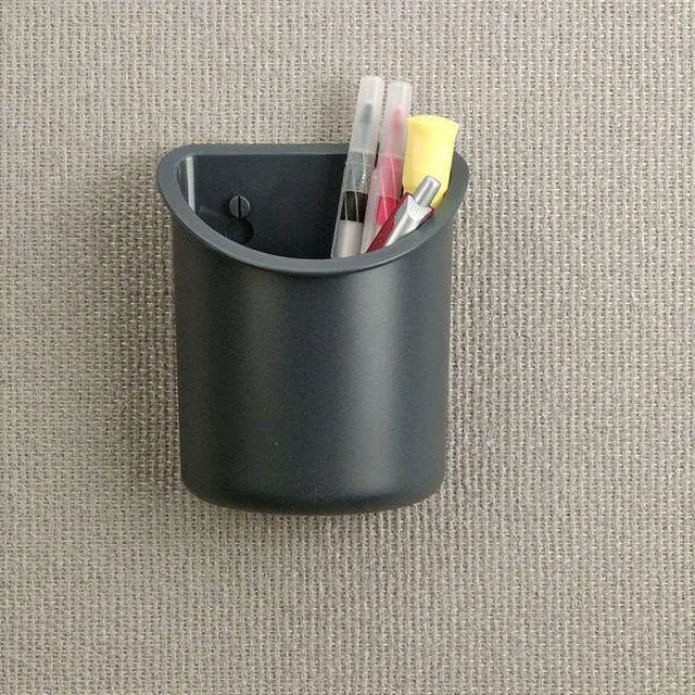 Alt view image 6 of 8 - Officemate Gray Pencil Cup, Plastic, 5" Height, 4-1/4" Width, 2-1/2" Depth 29032