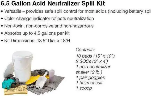 Alt view image 4 of 5 - BRADY SPC ABSORBENTS SKA-BKTACID Spill Kit, Chem/Hazmat, White