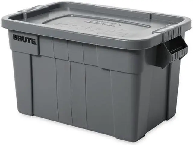 Alt view image 6 of 11 - RUBBERMAID COMMERCIAL FG9S3000GRAY Stack & Nest Storage Tote W/ Lid, 14 gal,
