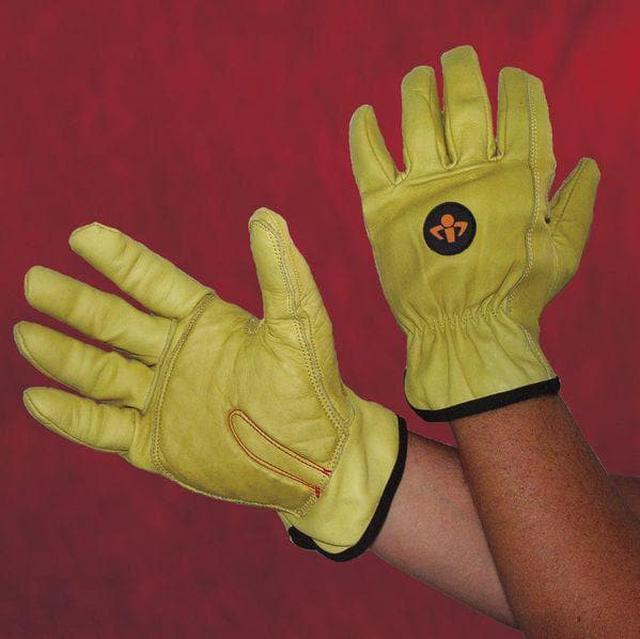 Impacto Finger Guard, L, Yellow, Grain Leather/VEP Pad/Ny