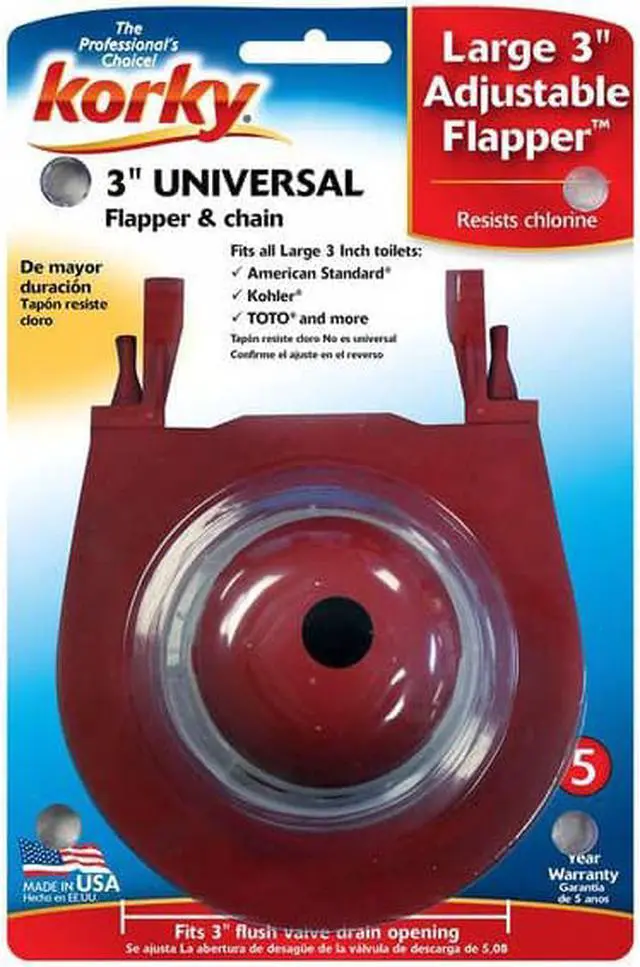 Alt view image 3 of 3 - KORKY 3060BP Korky Three Inch Adjustable Flapper