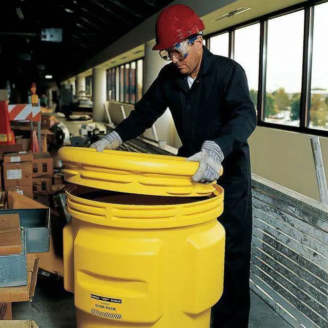 Alt view image 6 of 7 - EAGLE MFG 1650 20 gal Open Head Salvage Drum, Polyethylene, Unlined, Yellow