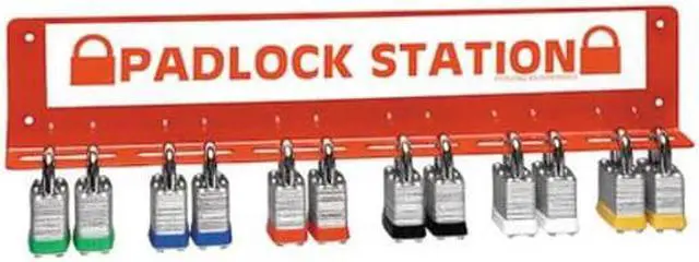 Alt view image 3 of 3 - BRADY LR360E Padlock Station,Unfilled,3 In H