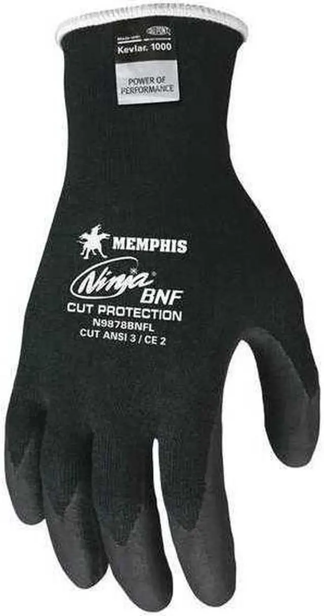 Alt view image 3 of 4 - Mcr Safety Cut Resistant Gloves, A3, 2XL, Black, PR Black 18 Gauge  N9878BNFXXL