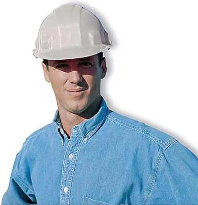 Alt view image 4 of 5 - Hard Hat, FrtBrim, Slotted, 6Rtcht, White
