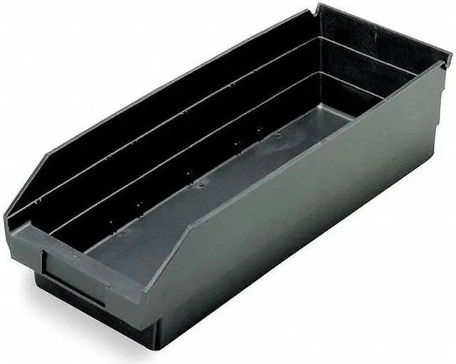 Alt view image 4 of 4 - QUANTUM STORAGE SYSTEMS QSB114CO Shelf Storage Bin, Polypropylene, Black, 4 in