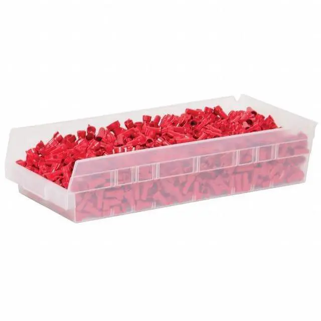 Alt view image 2 of 2 - AKRO-MILS 30158SCLAR Shelf Storage Bin, Plastic, Clear, 4 in H, 8 1/8 in W, 17