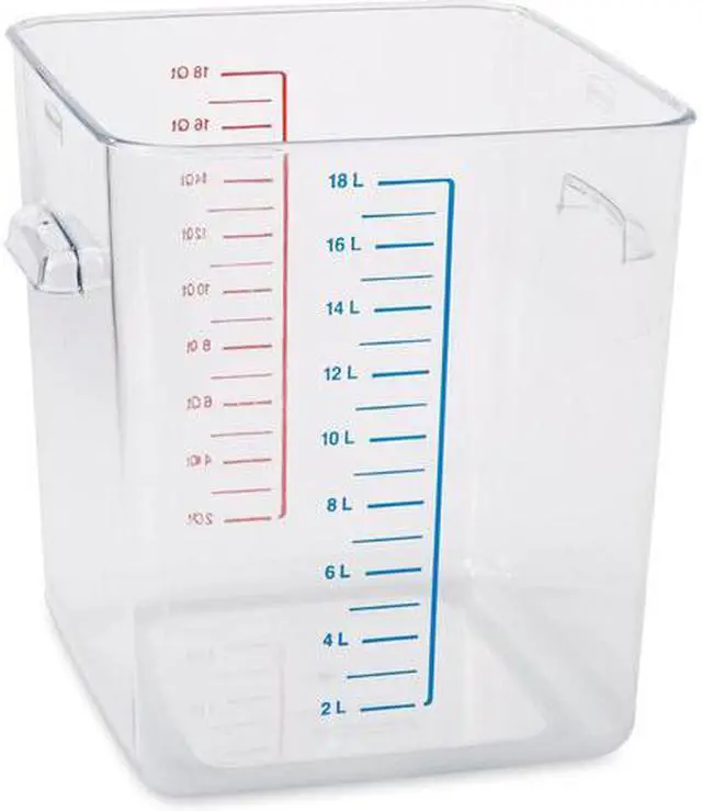 Alt view image 5 of 6 - RUBBERMAID COMMERCIAL FG631800CLR Square Storage Container,18 qt,Clear