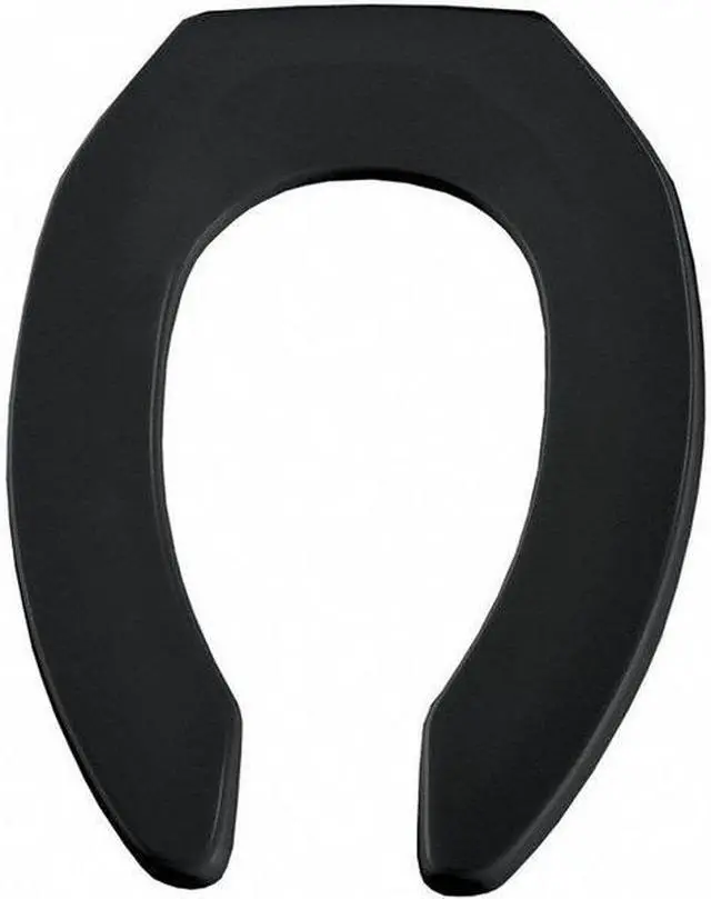 Alt view image 5 of 6 - Elongated Black Toilet Seat Bemis Mfg Commercial 1955CT-047 073088054562
