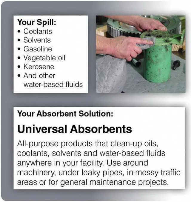 Alt view image 7 of 7 - BRADY SPC ABSORBENTS MRO100 Absorbent Pad, Absorbs 26 gal. Universal, PK 100