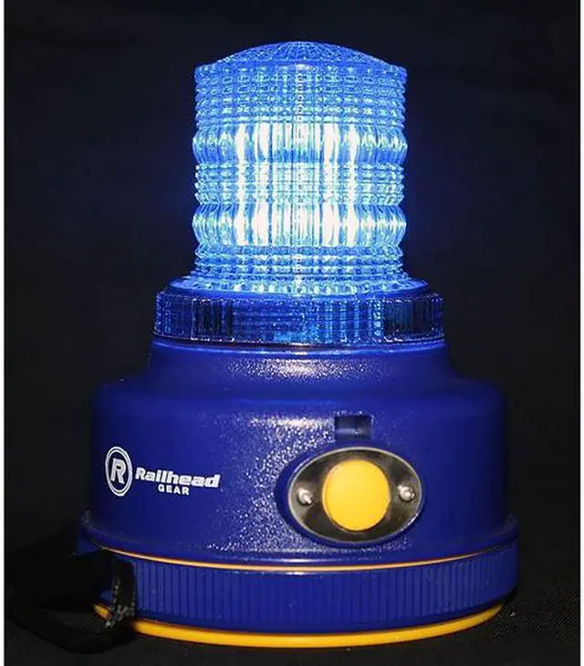 Alt view image 4 of 6 - RAILHEAD GEAR M100B-LED Warning Light,Blue,LED,2 D Batteries