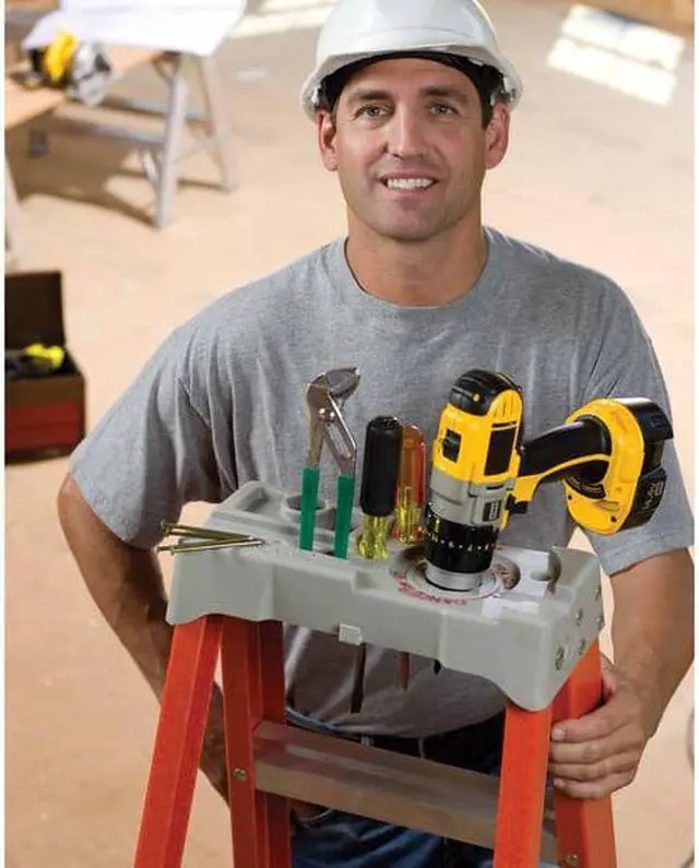 Alt view image 17 of 20 - Louisville Fiberglass Heavy Duty Step Ladder 50" 3-Step Orange FS1504