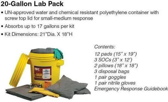 Alt view image 6 of 7 - BRADY SPC ABSORBENTS SKO-20 Spill Kit, Oil-Based Liquids, Yellow