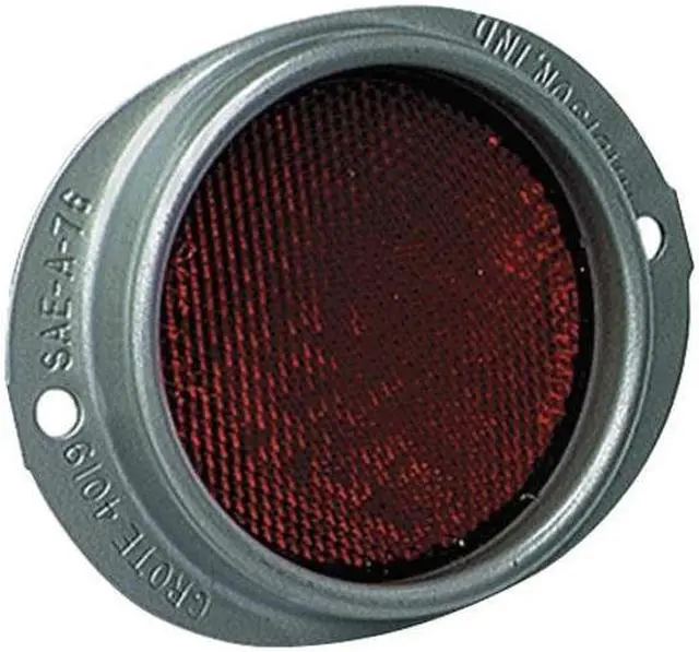 Alt view image 2 of 2 - GROTE 40192 Reflector, Armored, Red, Dia 3 5/8 In