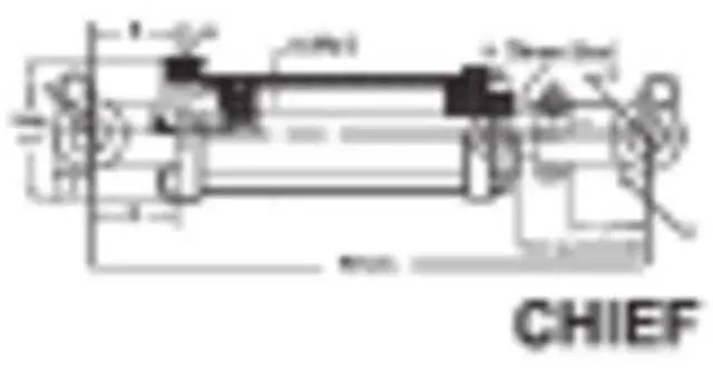 Alt view image 2 of 2 - CHIEF 211300 TC3 Tie-rod Hydraulic Cylinder: 2 Bore x 4 Stroke - 1.125 Rod