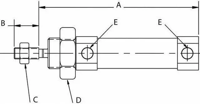 Alt view image 4 of 4 - SPEEDAIRE C85F25-50 Round Body Cylinder, 25 mm Bore, 50 mm Stroke, ISO Double
