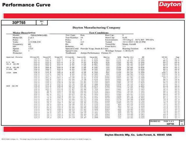 Alt view image 5 of 6 - DAYTON 30PT65 MTR,CS/CR,ODP,1/2 HP,1725,48Z,EFF 76.2