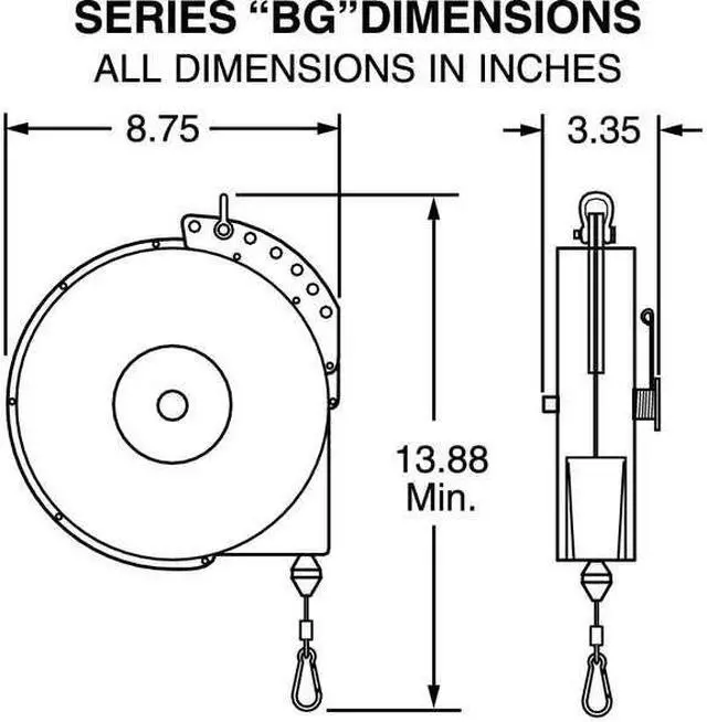 Alt view image 2 of 2 - HUBBELL BG-20-L Tool Balancer,For Tool 16-23 Lb,Lock